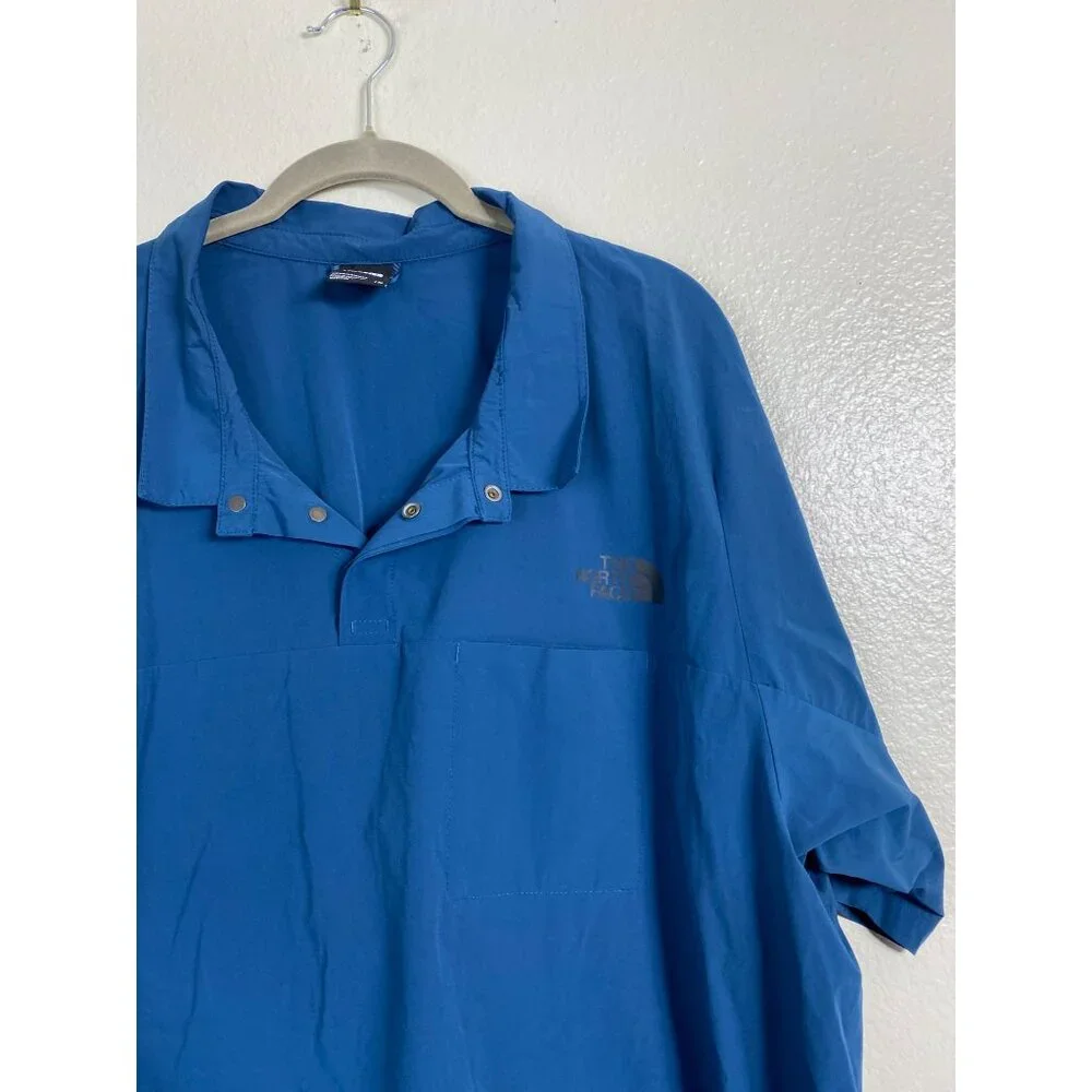 The North Face Nylon Blend‎ Short sleeve Shirt Men Size XXL Blue Outdoor Fishing
